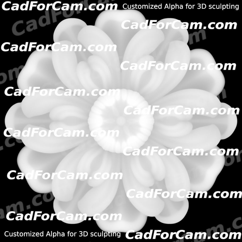 WoodCarving floral detail - 3d model for CNC - FlowerCFC13 3D print model_15