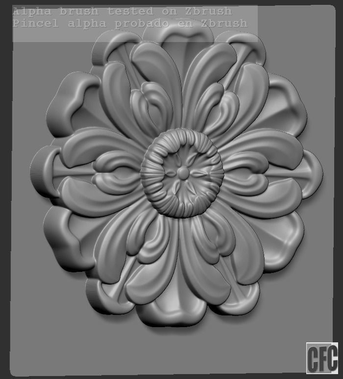 WoodCarving floral detail - 3d model for CNC - FlowerCFC13 3D print model_17