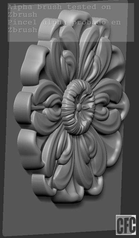 WoodCarving floral detail - 3d model for CNC - FlowerCFC13 3D print model_18