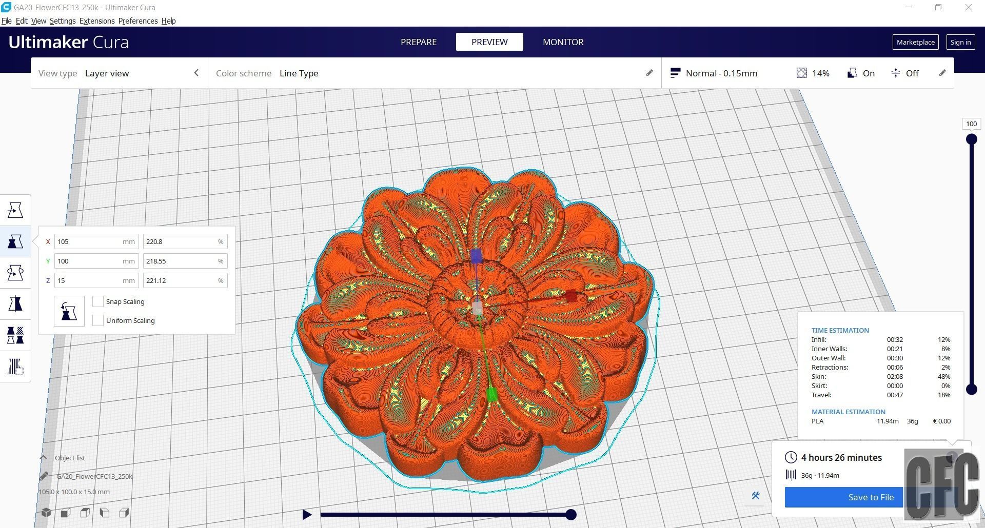 WoodCarving floral detail - 3d model for CNC - FlowerCFC13 3D print model_13