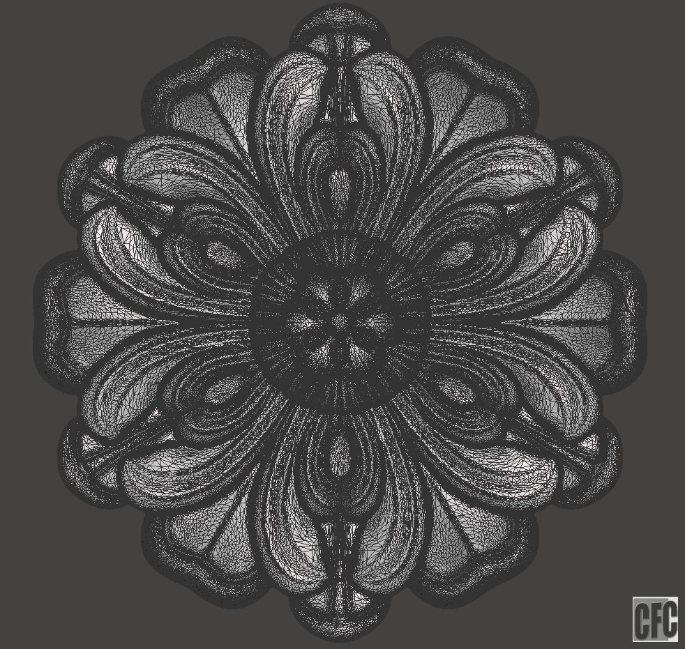 WoodCarving floral detail - 3d model for CNC - FlowerCFC13 3D print model_5