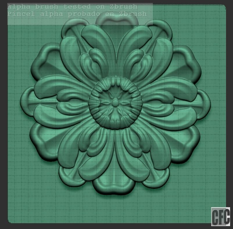 WoodCarving floral detail - 3d model for CNC - FlowerCFC13 3D print model_19