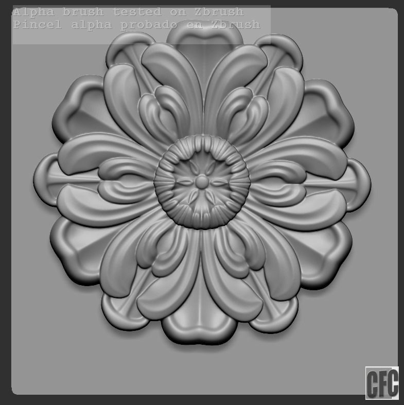 WoodCarving floral detail - 3d model for CNC - FlowerCFC13 3D print model_16