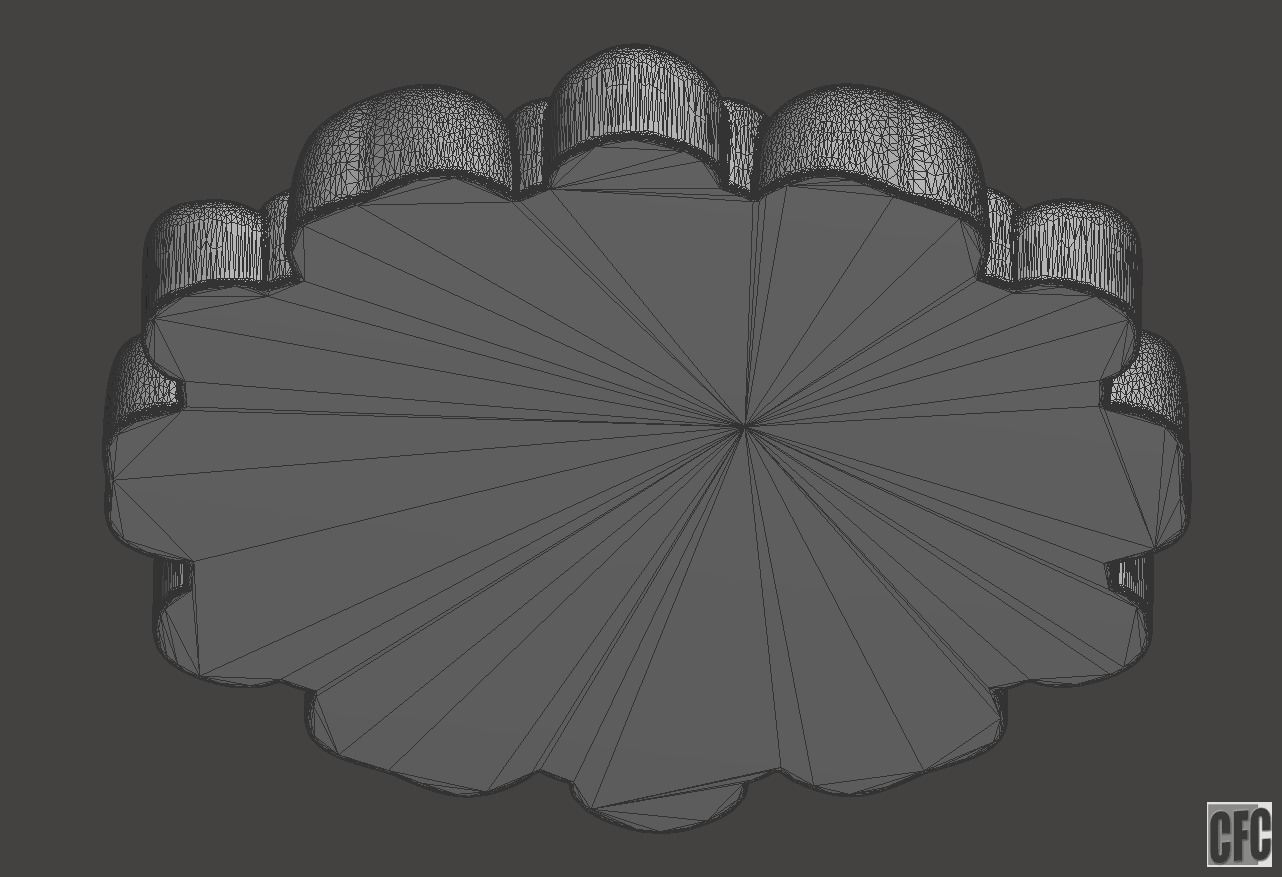 WoodCarving floral detail - 3d model for CNC - FlowerCFC13 3D print model_9