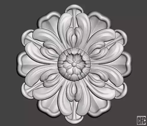 WoodCarving floral detail - 3d model for CNC - FlowerCFC13 3D print model