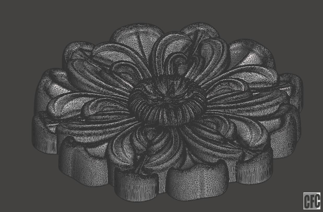 WoodCarving floral detail - 3d model for CNC - FlowerCFC13 3D print model_7