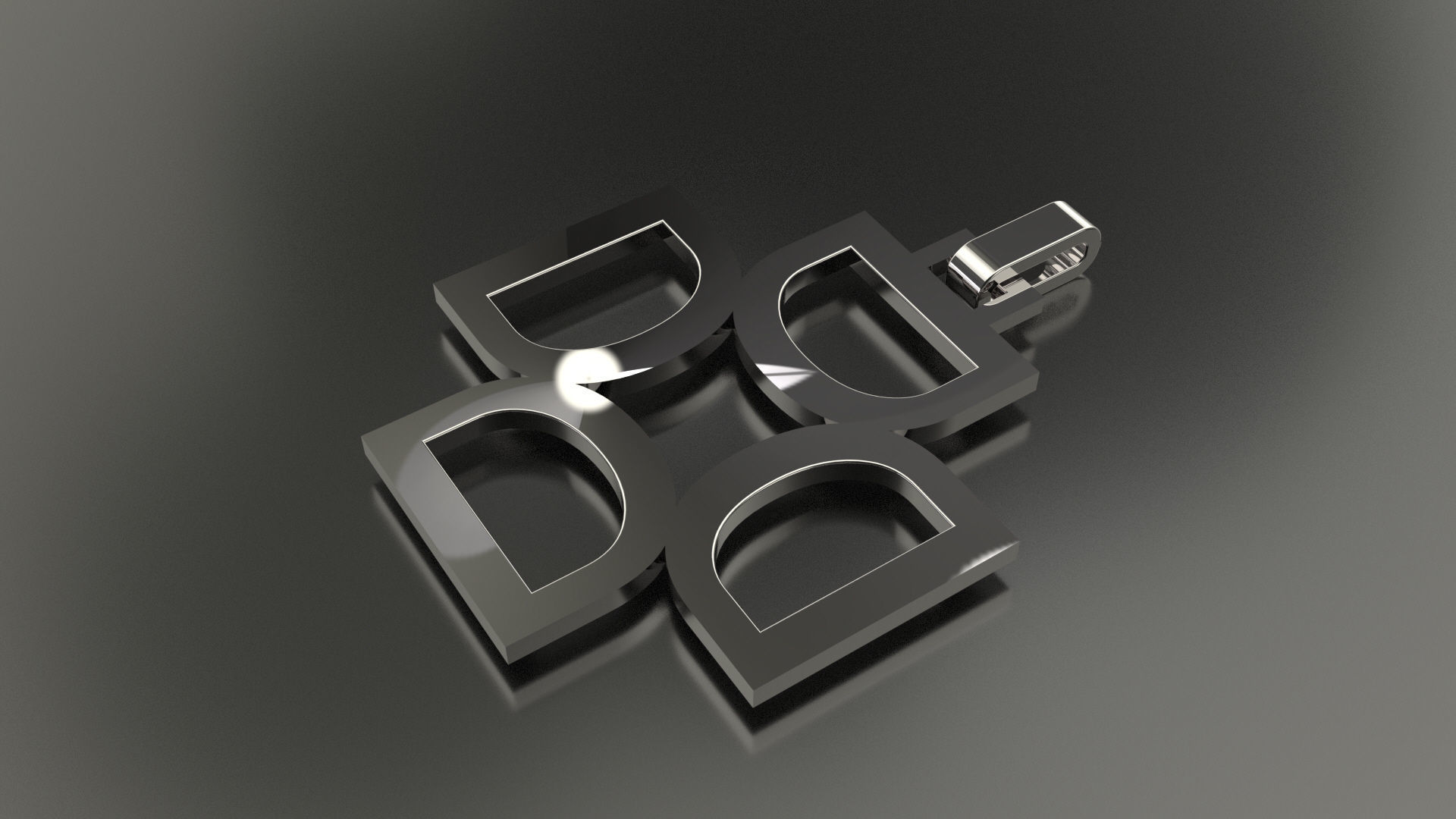 Pinwheel Letter D Necklace 3D print model_2