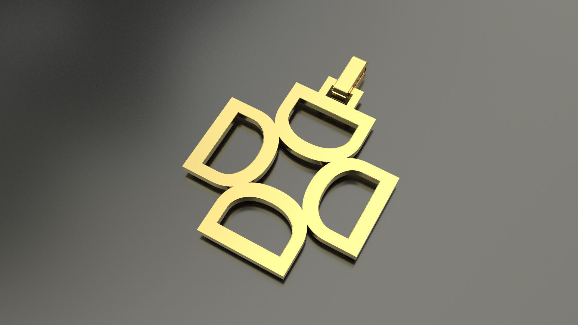 Pinwheel Letter D Necklace 3D print model_1
