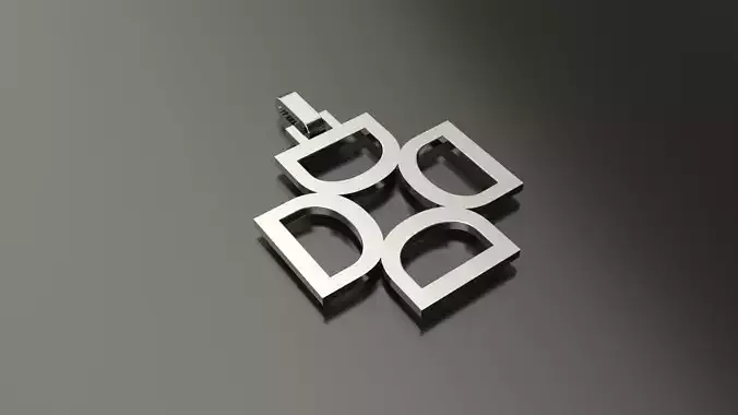Pinwheel Letter D Necklace 3D print model