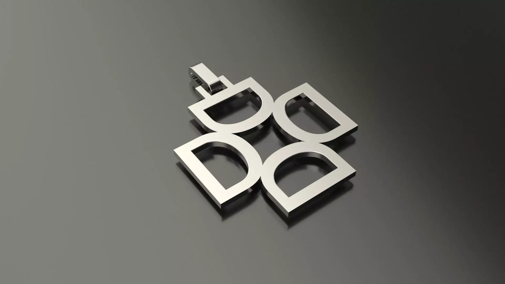 Pinwheel Letter D Necklace 3D print model_0