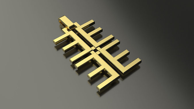 Pinwheel Letter E Necklace 3D print model
