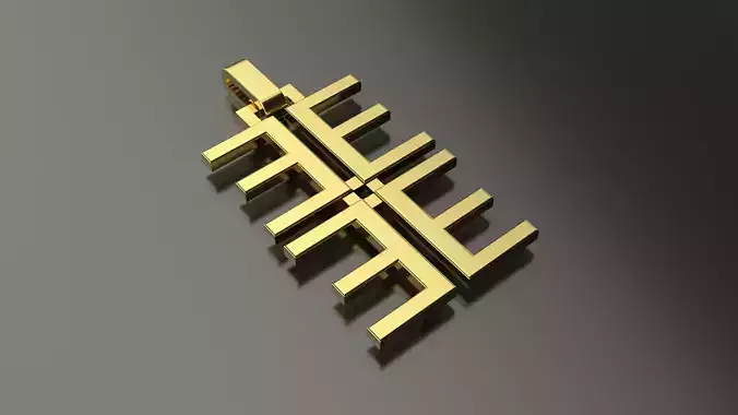 Pinwheel Letter E Necklace 3D print model