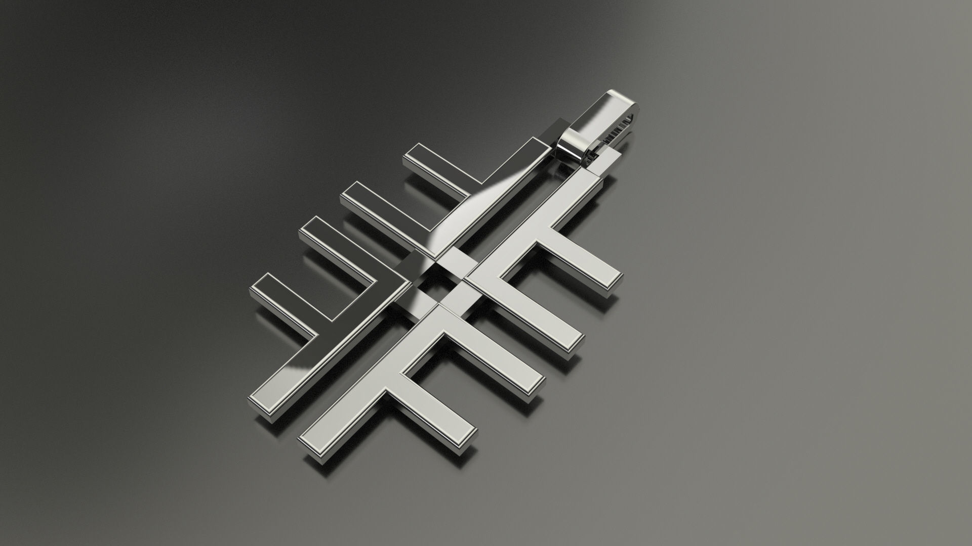 Pinwheel Letter F Necklace 3D print model_2