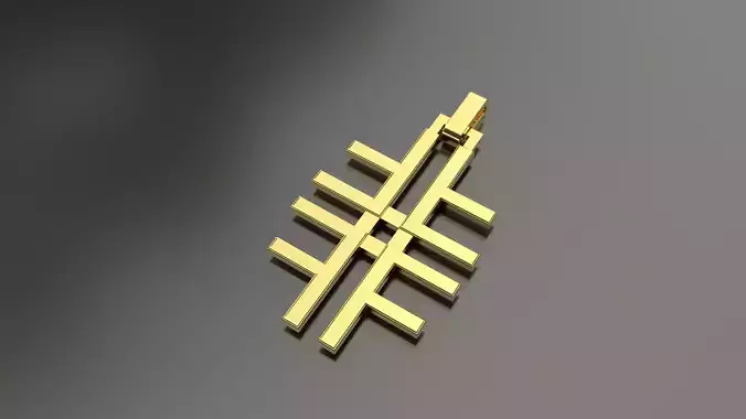 Pinwheel Letter F Necklace 3D print model