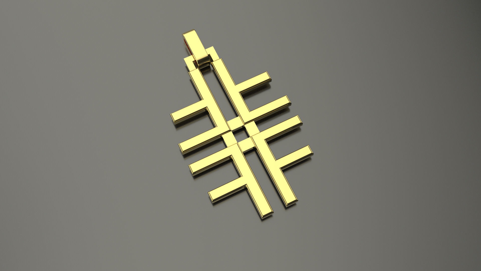 Pinwheel Letter F Necklace 3D print model_1