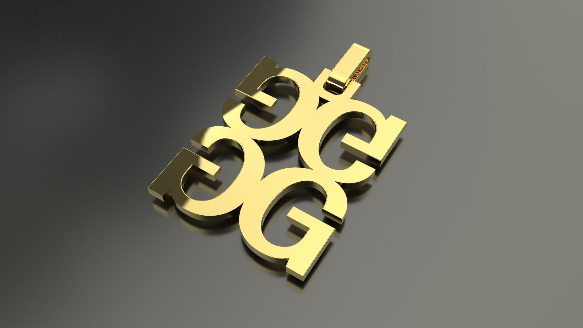 Pinwheel Letter G Necklace 3D print model_3