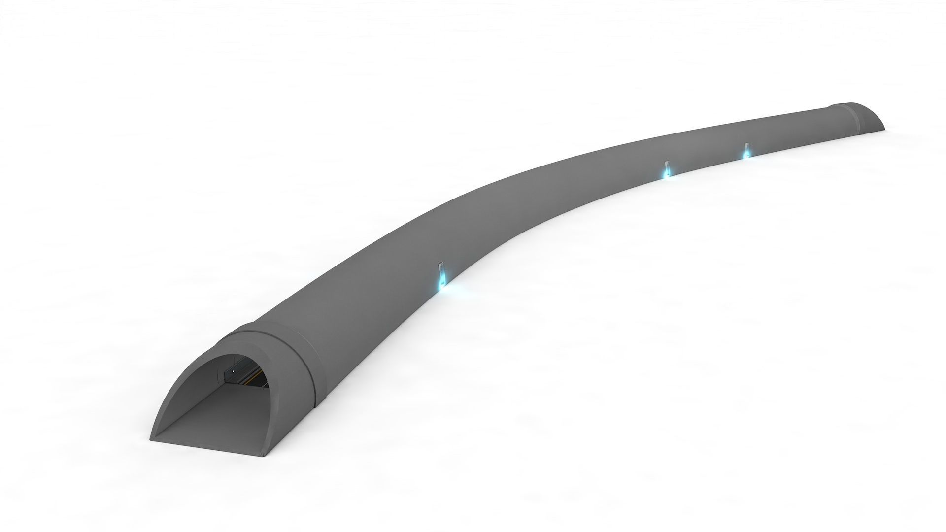 Highway Tunnel Adjustable and Rigged 3D model_11