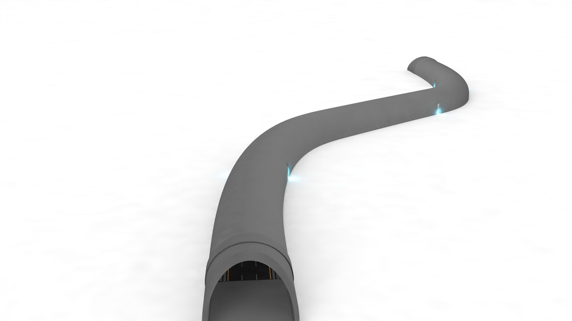 Highway Tunnel Adjustable and Rigged 3D model_12