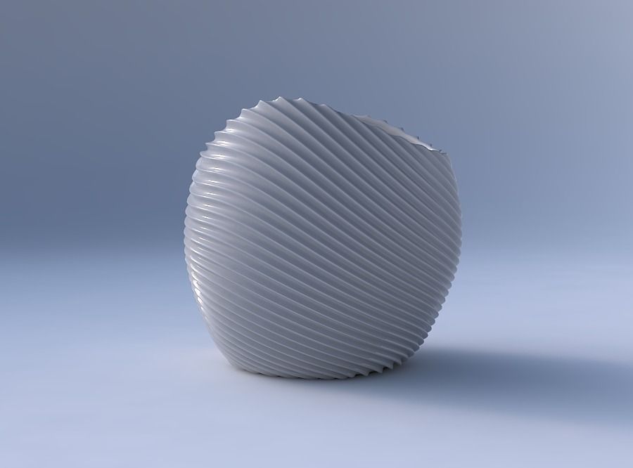 Bowl compressed 3 with bent extruded lines 2 3D print model_4