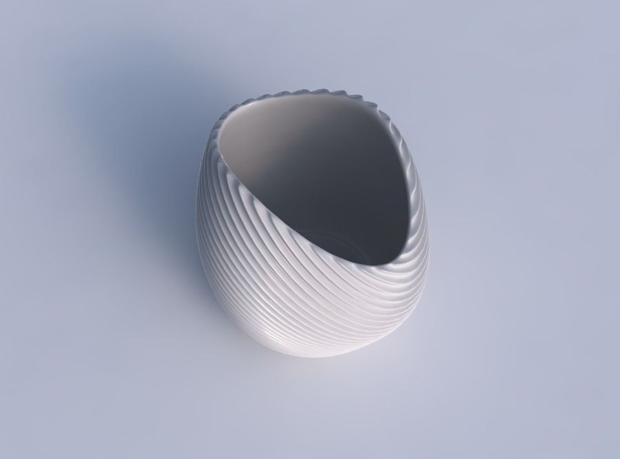 Bowl compressed 3 with bent extruded lines 2 3D print model_1