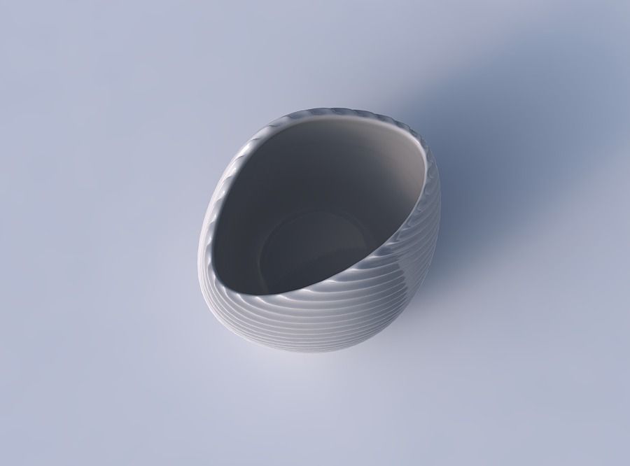 Bowl compressed 3 with bent extruded lines 2 3D print model_2