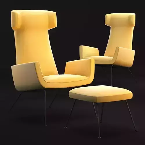 Pianca Dora Armchair and Ottoman 3D model
