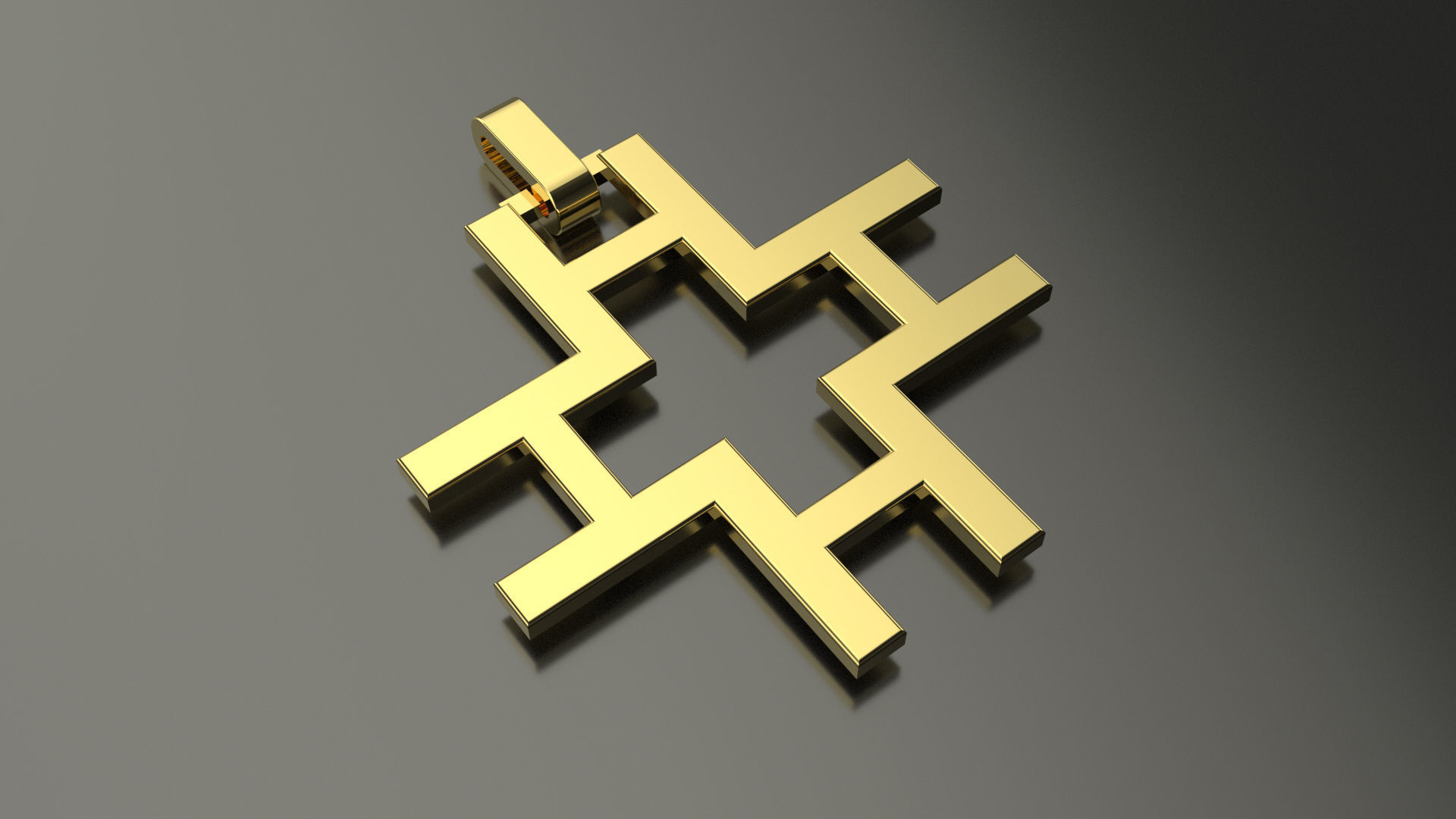 Pinwheel Letter H Necklace 3D print model_1