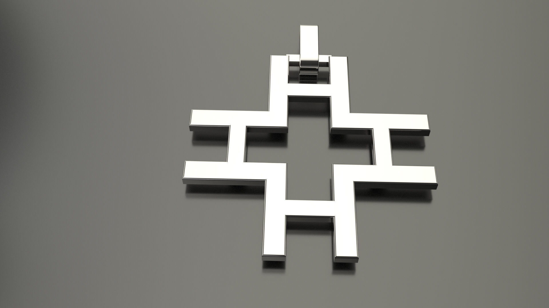 Pinwheel Letter H Necklace 3D print model_2