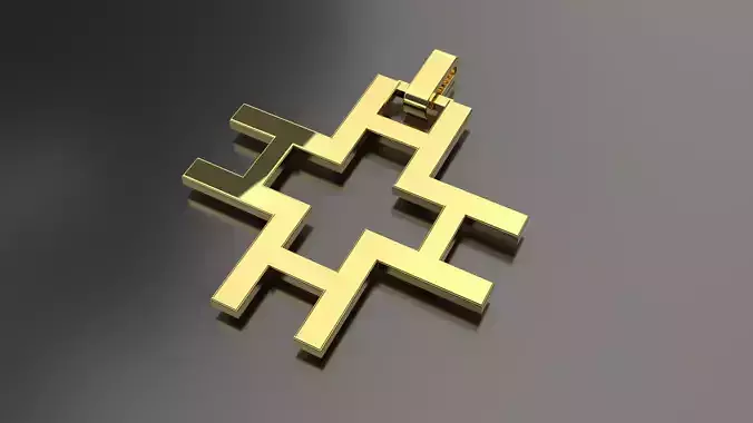 Pinwheel Letter H Necklace 3D print model
