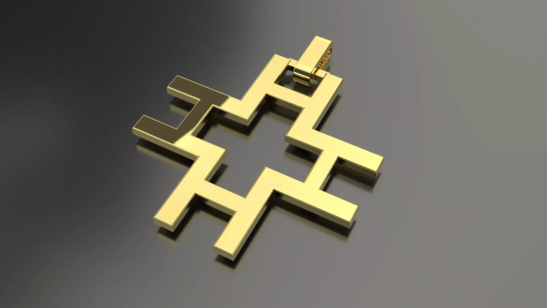 Pinwheel Letter H Necklace 3D print model_0