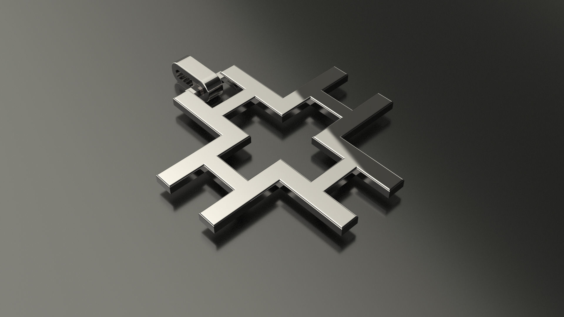 Pinwheel Letter H Necklace 3D print model_3