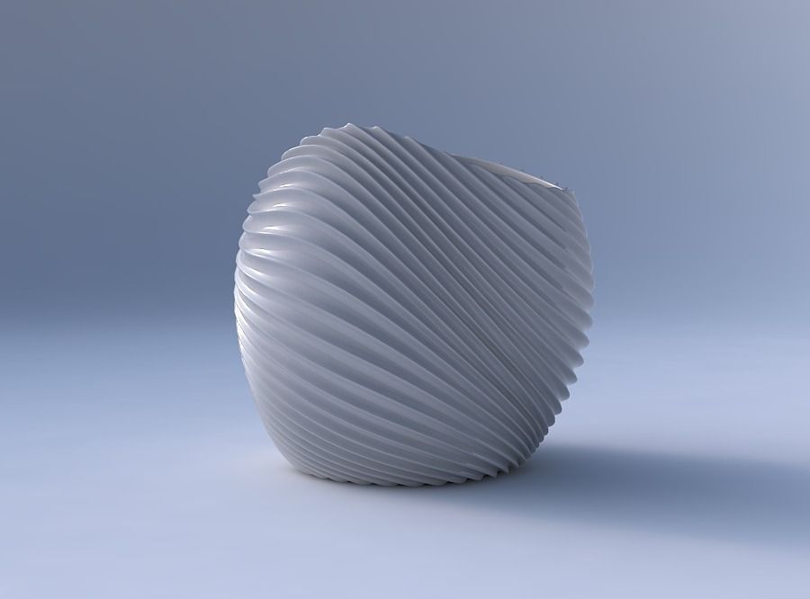 Bowl compressed 3 with bent extruded lines 3 3D print model_4