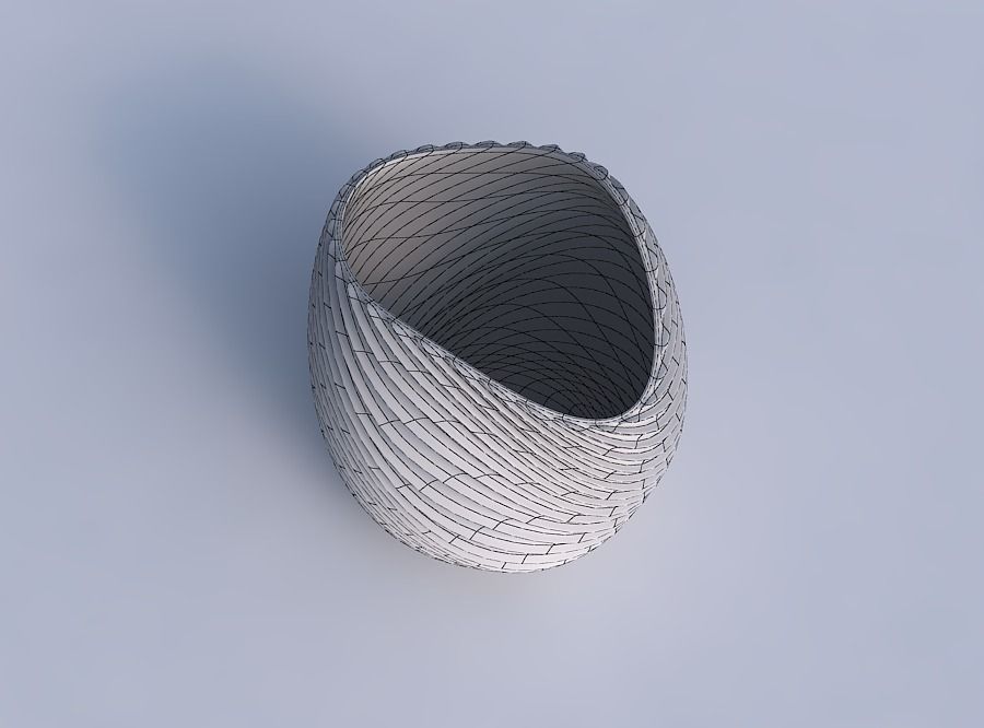 Bowl compressed 3 with bent extruded lines 3 3D print model_6