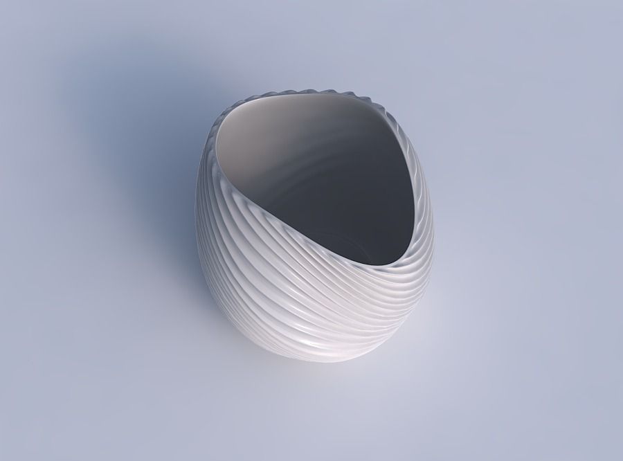 Bowl compressed 3 with bent extruded lines 3 3D print model_1