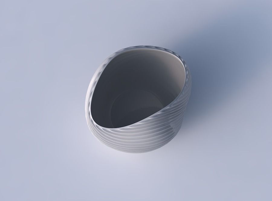 Bowl compressed 3 with bent extruded lines 3 3D print model_2