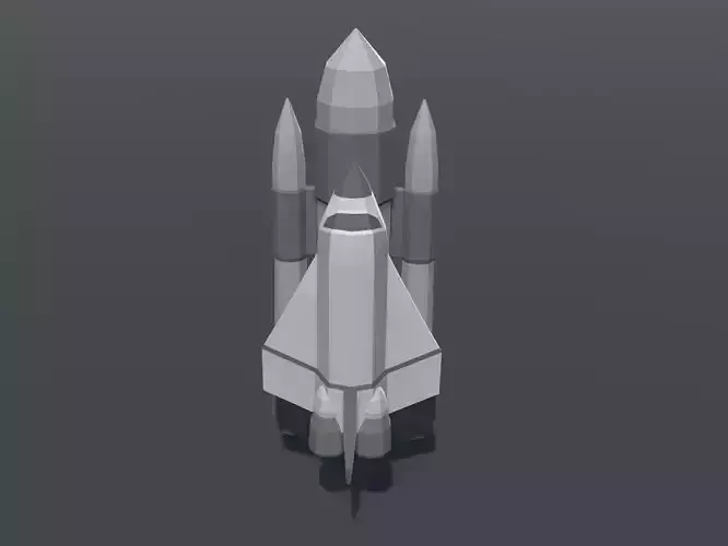 Spaceship lowpoly space shuttle