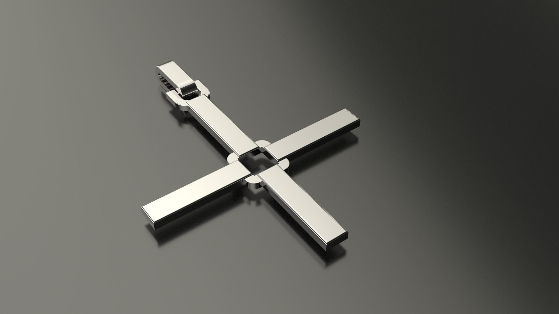 Pinwheel Letter I Necklace 3D print model_1