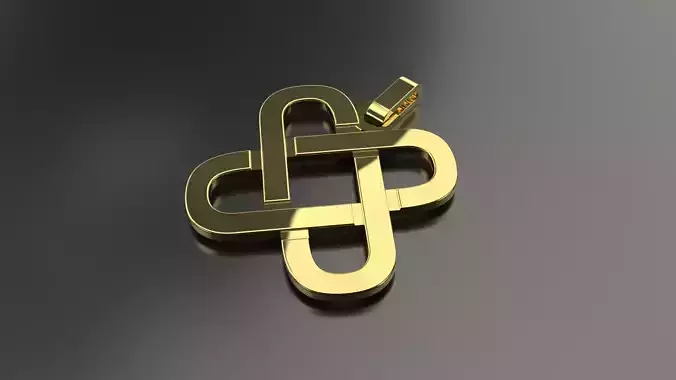 Pinwheel Letter J Necklace 3D print model