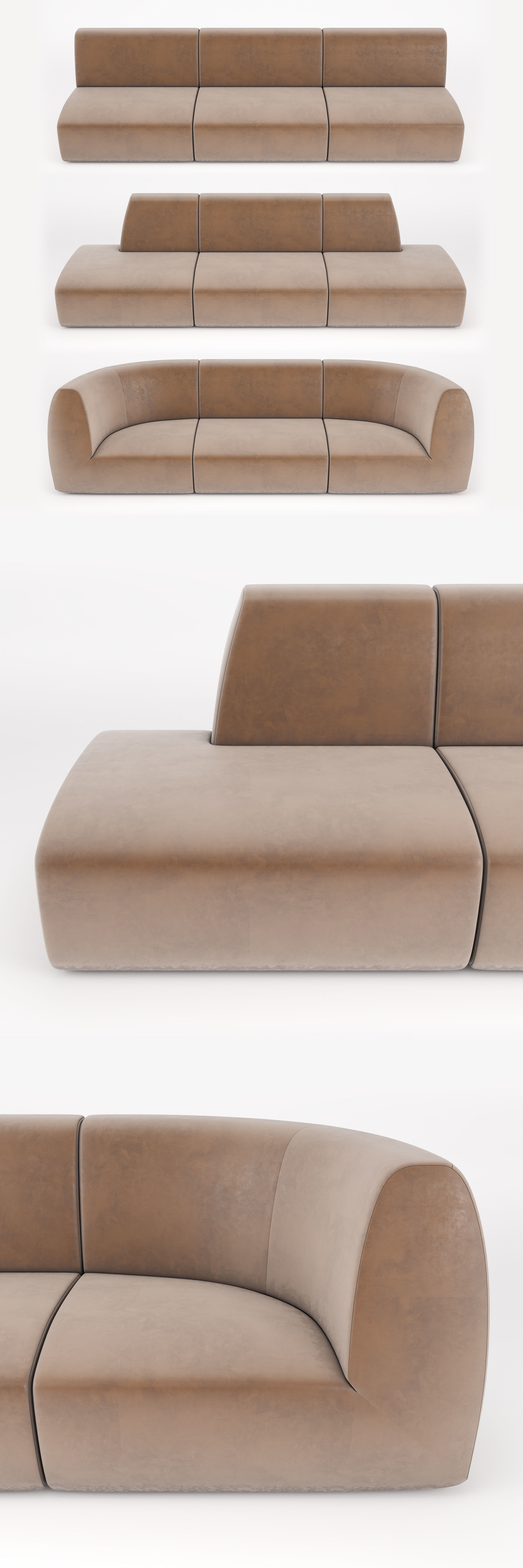 Stellar Works - Infinity Sofa Option 1 4 5 3D model_5
