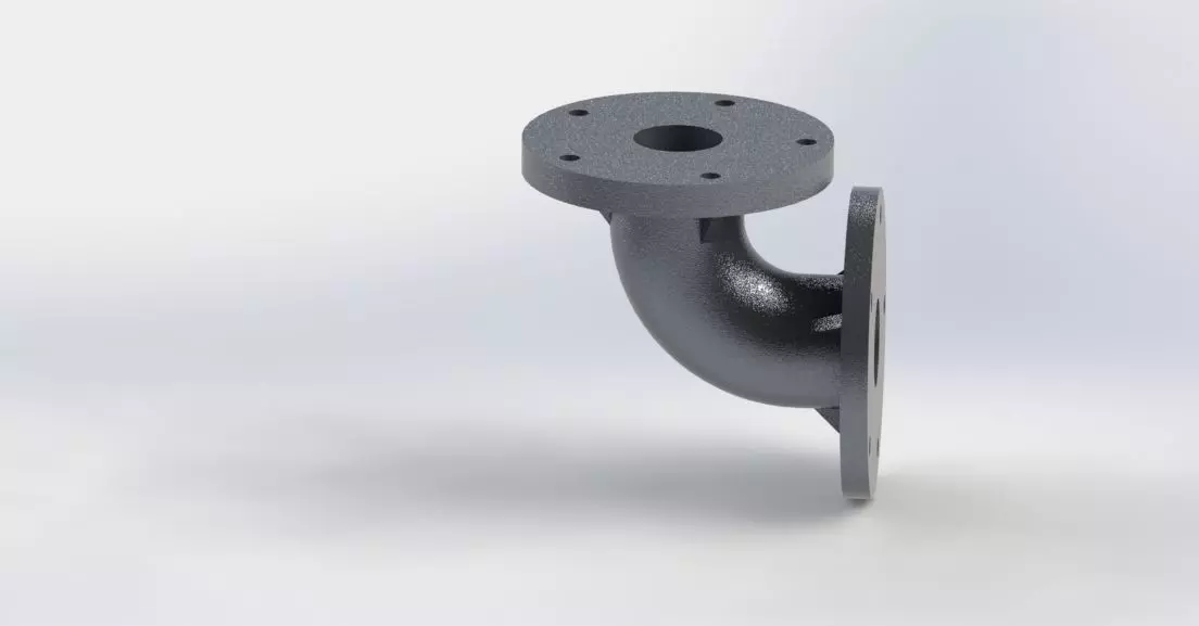 Cast Aluminium Pipe Free 3D model