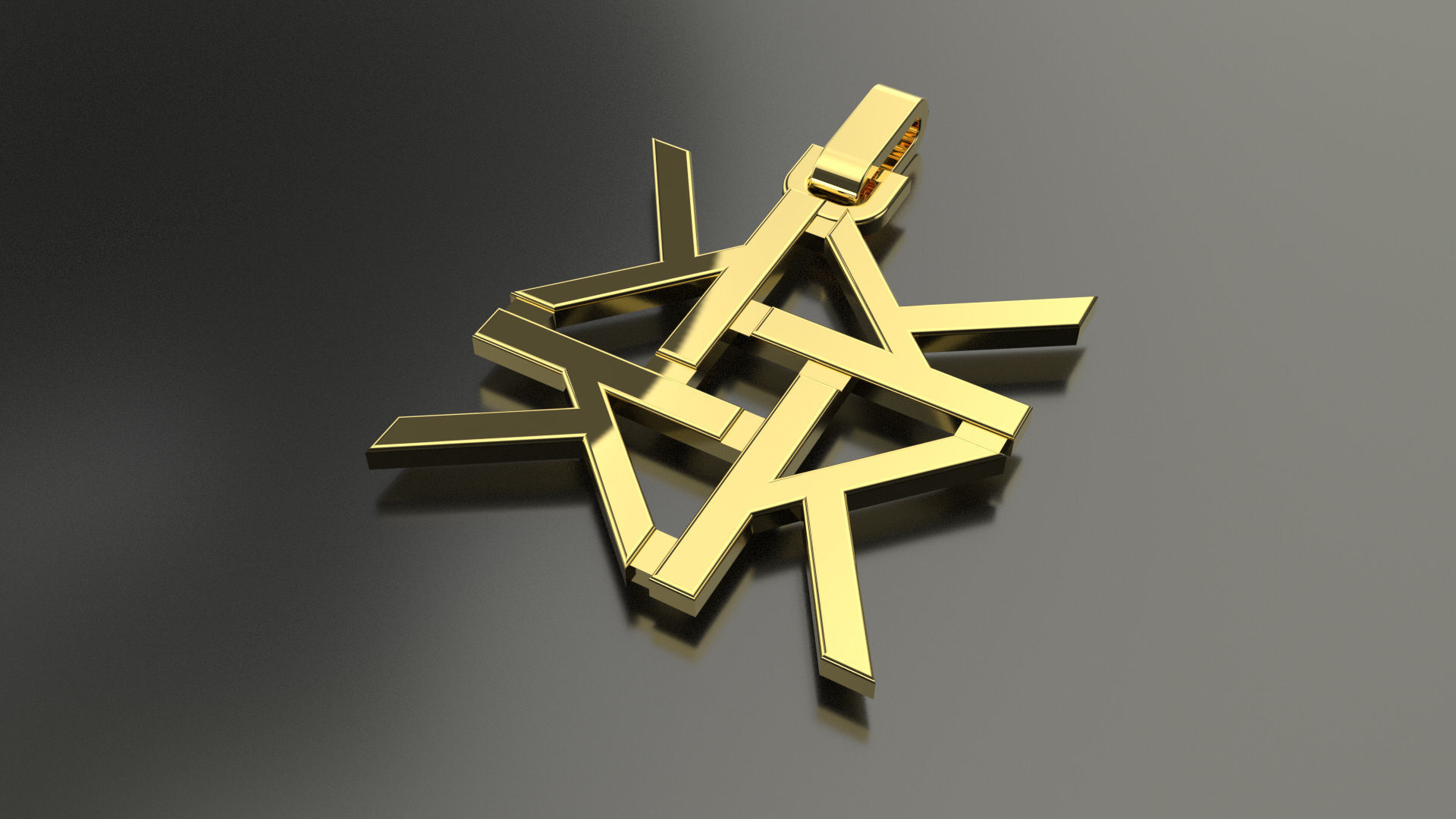 Pinwheel Letter K Necklace 3D print model_1