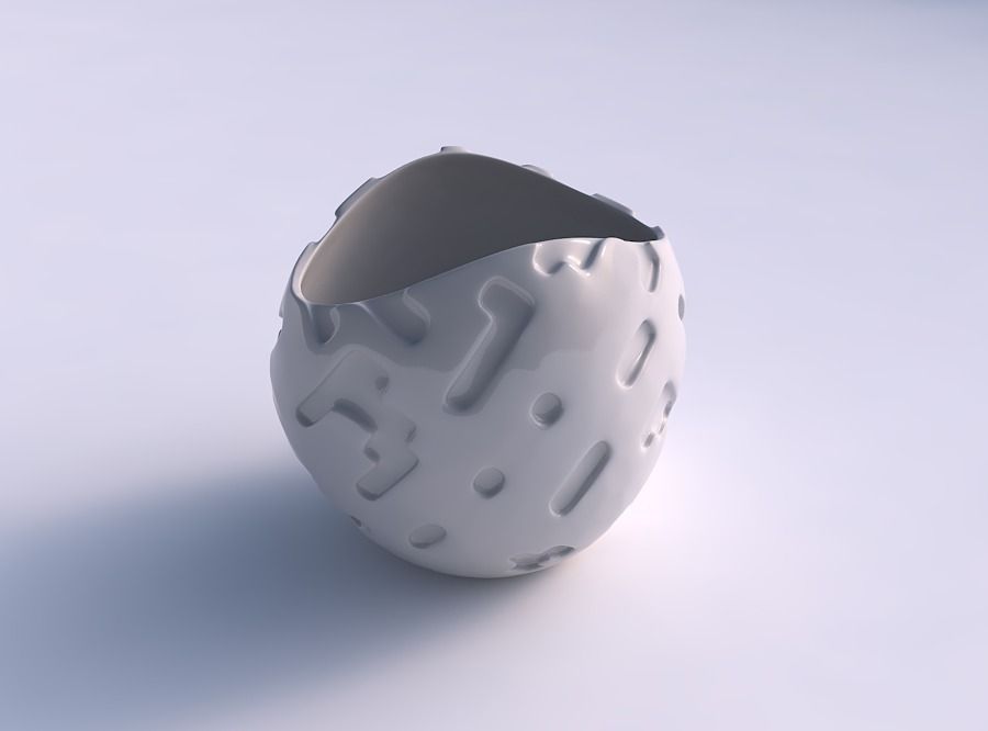Bowl compressed 3 with cavities smooth 3D print model_0