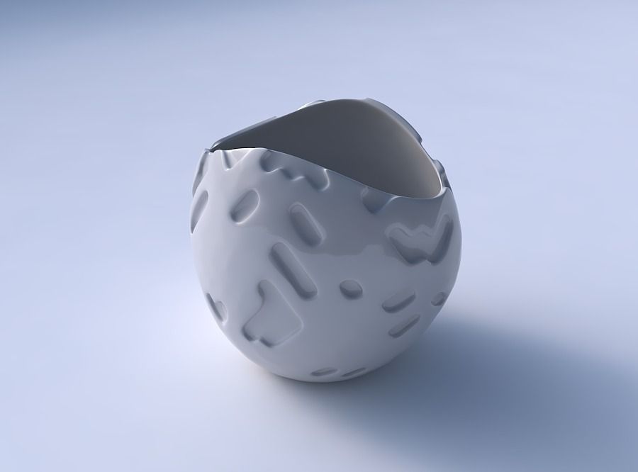 Bowl compressed 3 with cavities smooth 3D print model_3