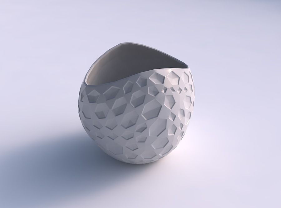 Bowl compressed 3 with crystal dents 3D print model