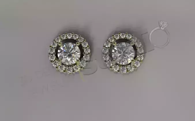 Luxury fashion design earring 3d model