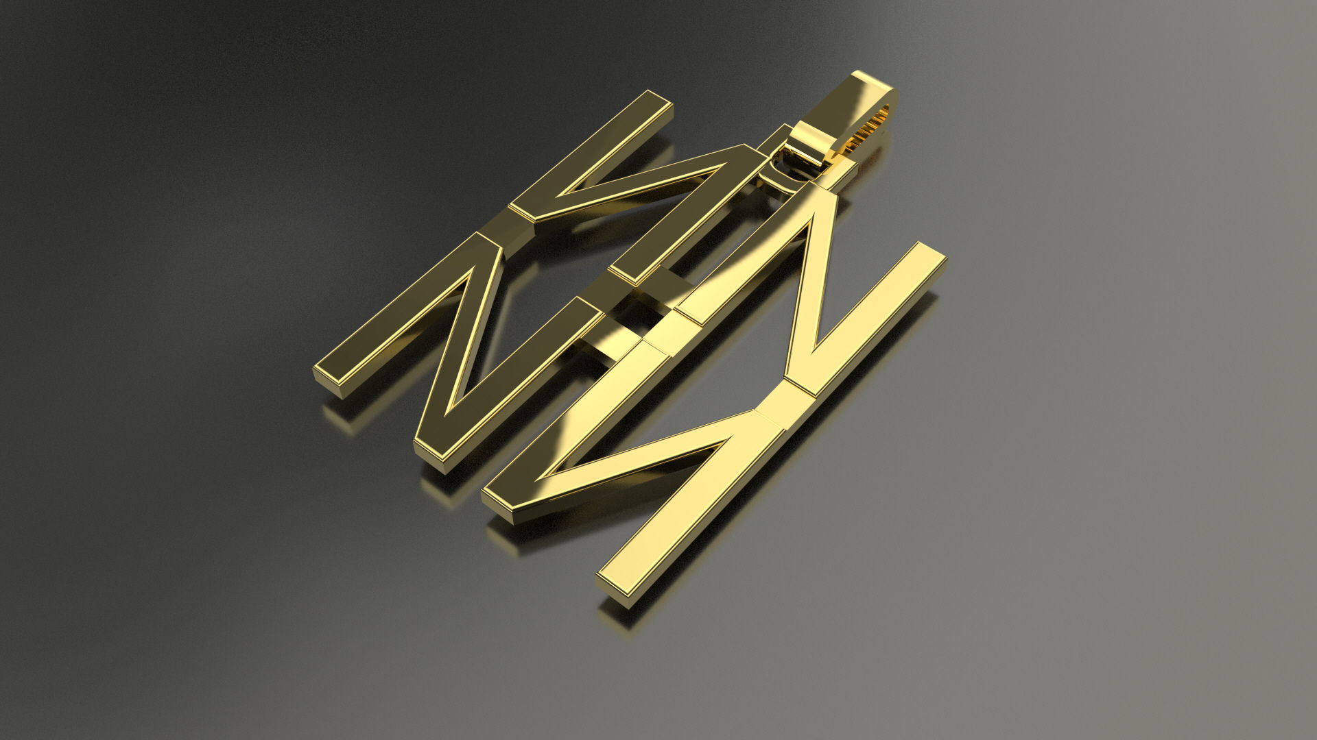 Pinwheel Letter N Necklace 3D print model_2