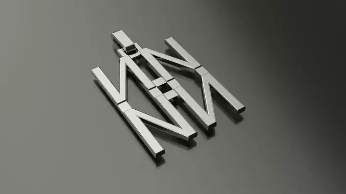 Pinwheel Letter N Necklace 3D print model