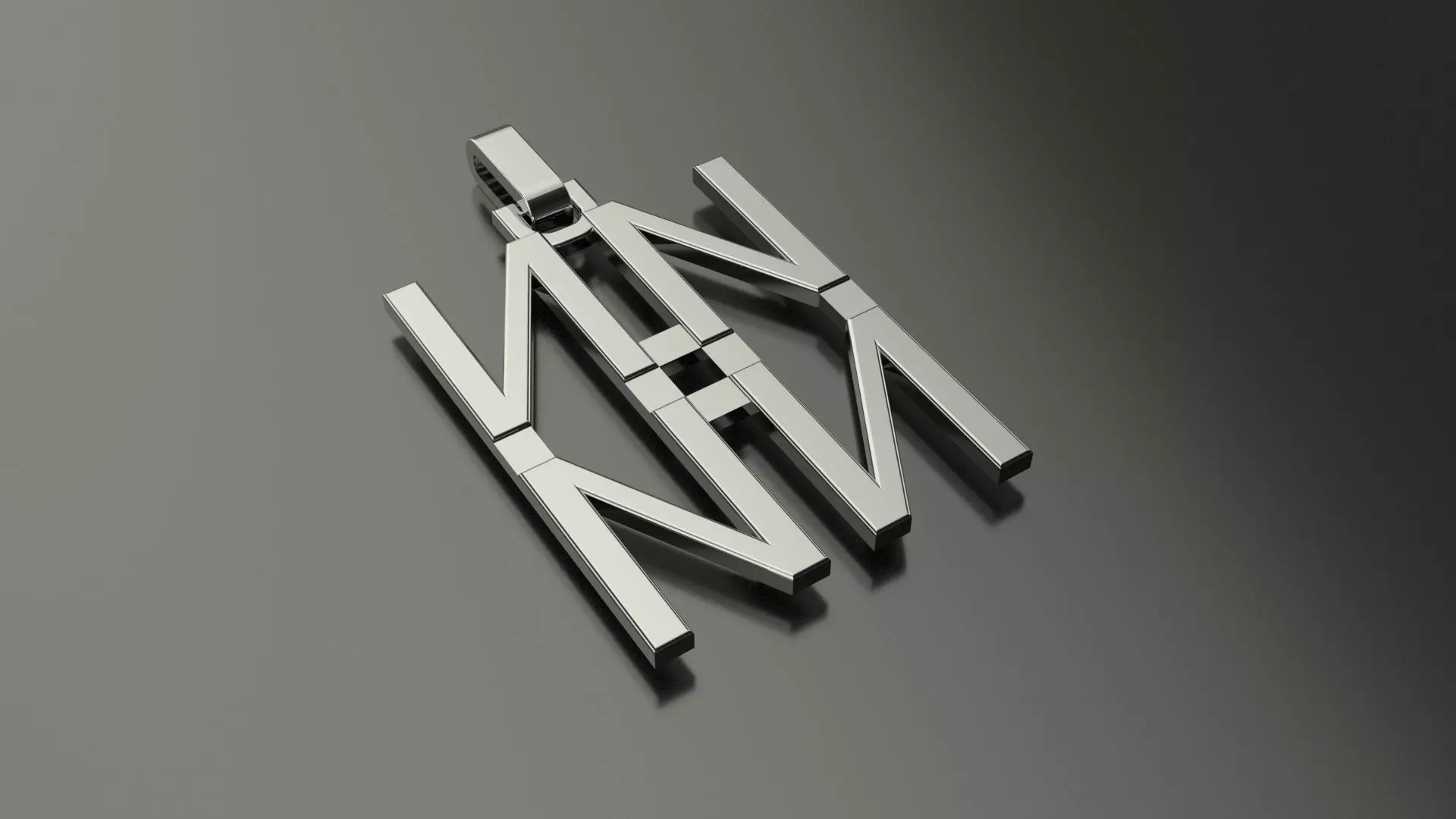 Pinwheel Letter N Necklace 3D print model_0