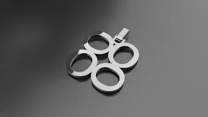 Pinwheel Letter O Necklace 3D print model