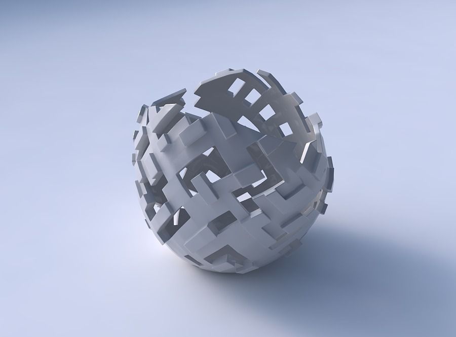 Bowl compressed 3 with cuts and bulges 3D print model_3